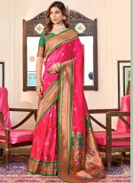 Paithani Silk Pink Festival Wear Weaving Saree